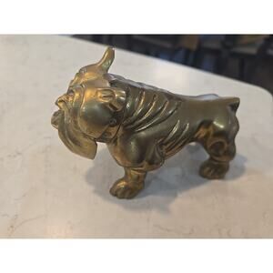 Vintage Brass Bulldog Figurine Statue Paperweight Ga Bulldawgs